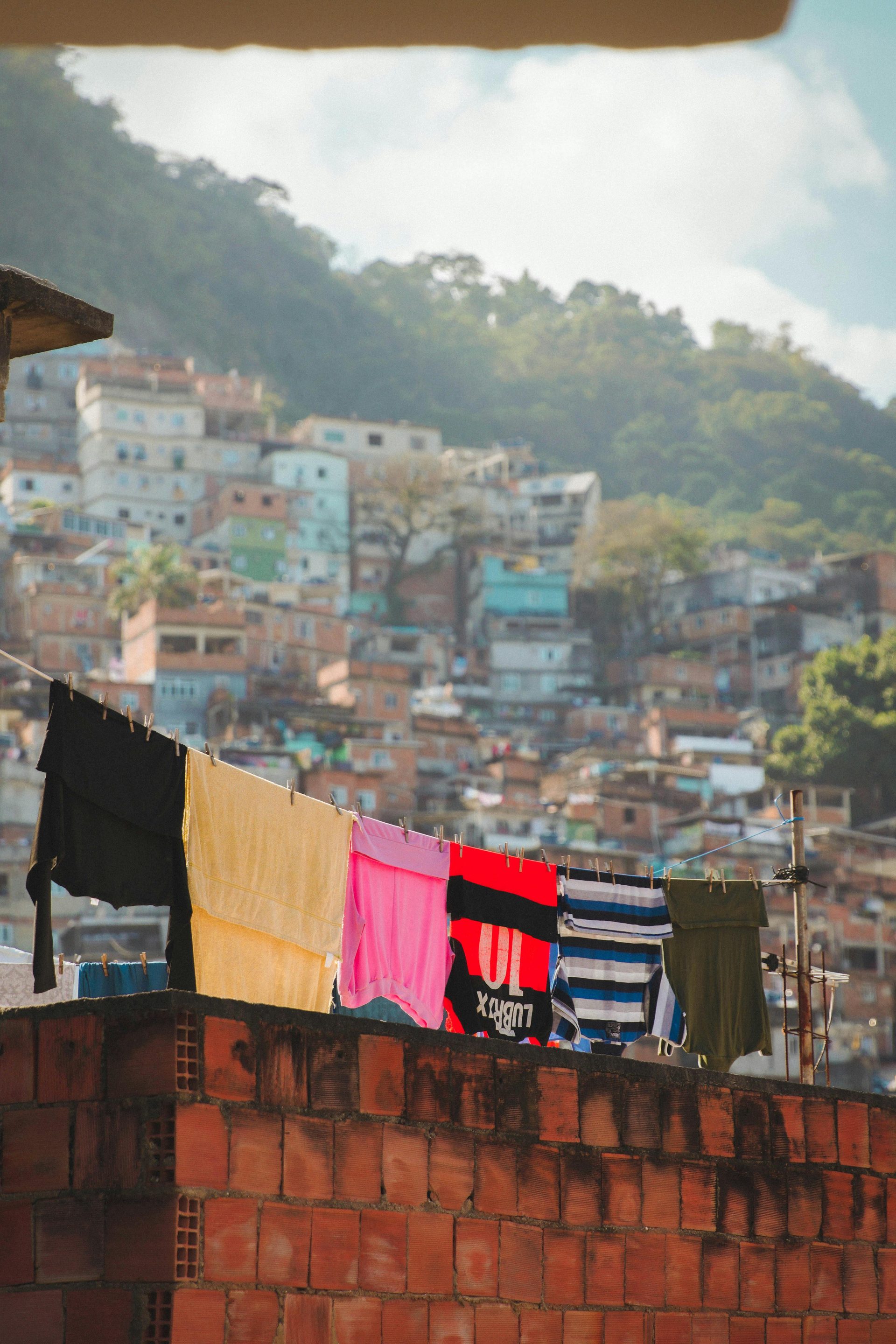 Vidigal favela hillside with ocean view