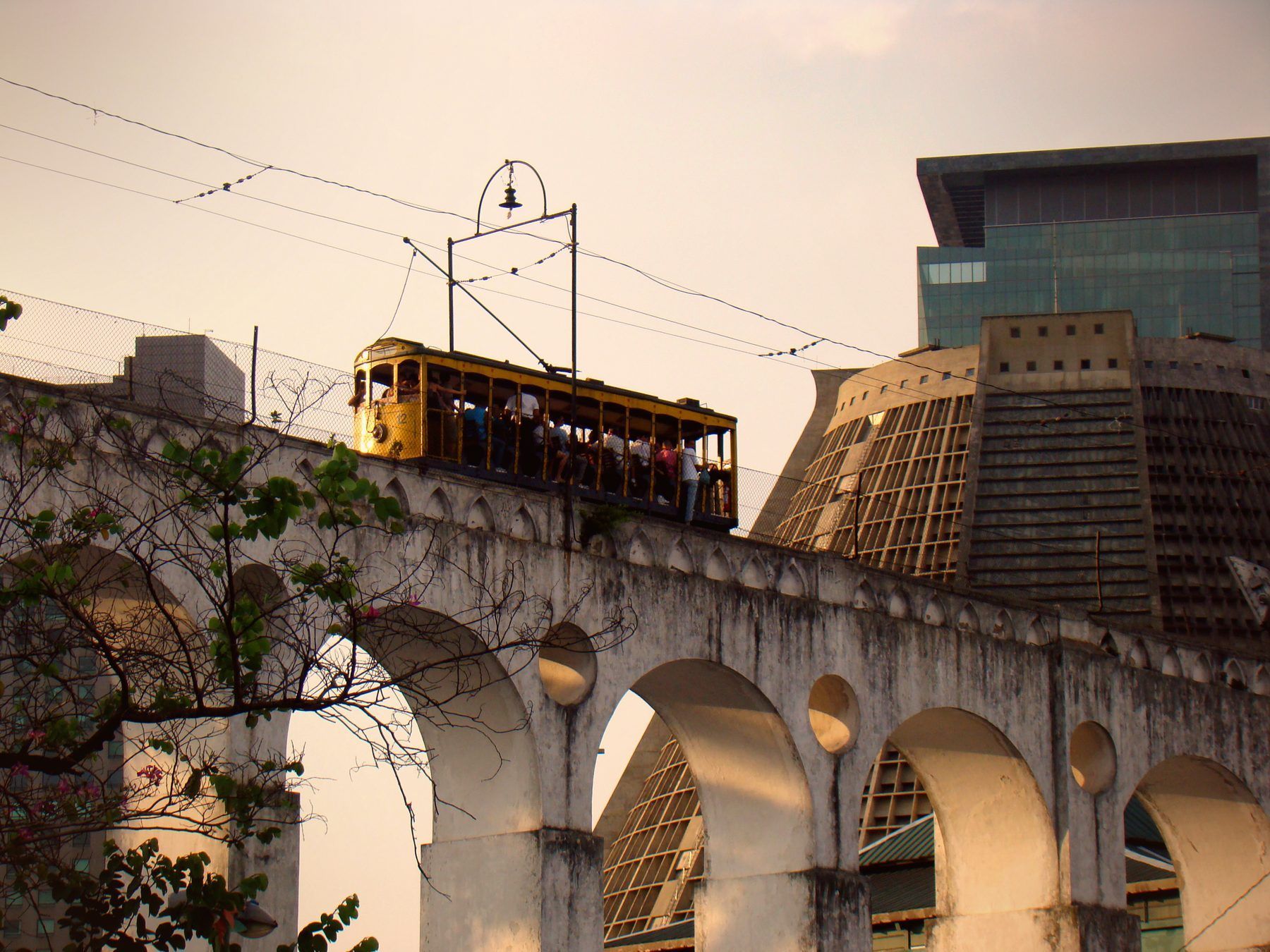 Arcos da Lapa aqueduct at night in Rio