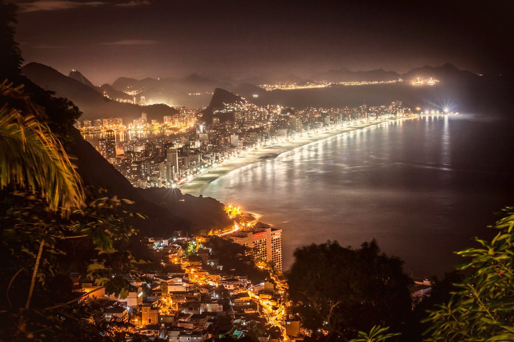 Vidigal hillside above the Atlantic at golden hour